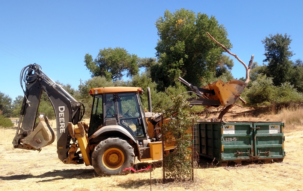 A tractor makes loading the debris a lot easier!